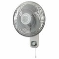 Almo 12-in. Oscillating Wall Mount Fan with 3 Quiet Speeds and Rotary/Pull Cord Controls M12900